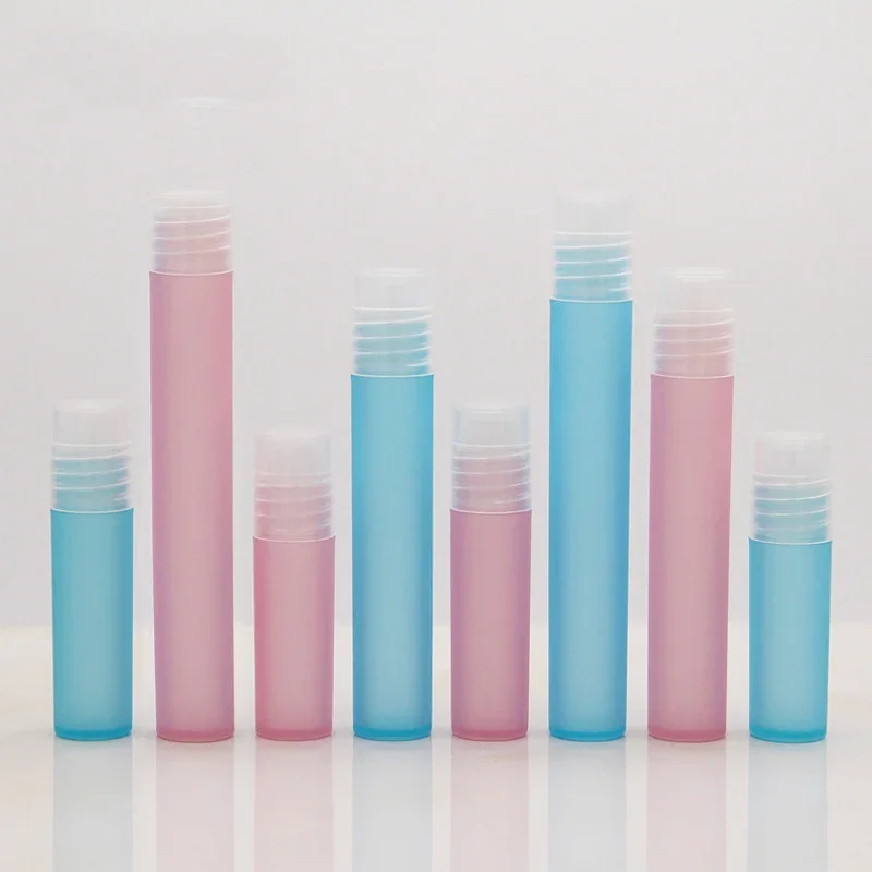 20/50Pcs Empty Perfume Roller Ball Bottle Frosted Plastic Liquids Oil Container Refillable Bottles Sample Test Vial Travel Set