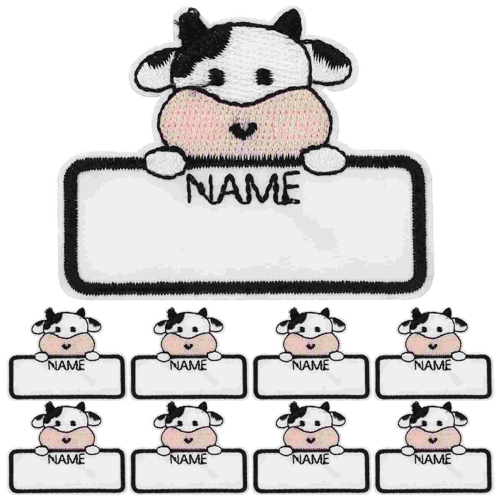

10pcs Cartoon Name Labels for Clothes DIY Iron On Name Tags Decorative Blank Name Tags for Clothes
