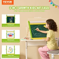 VEVOR Children Magnetic Drawing Board 3-in-1 Double-Sided Wooden Kids Art Easel with Painting Accessories for Boys Girls Toys 2