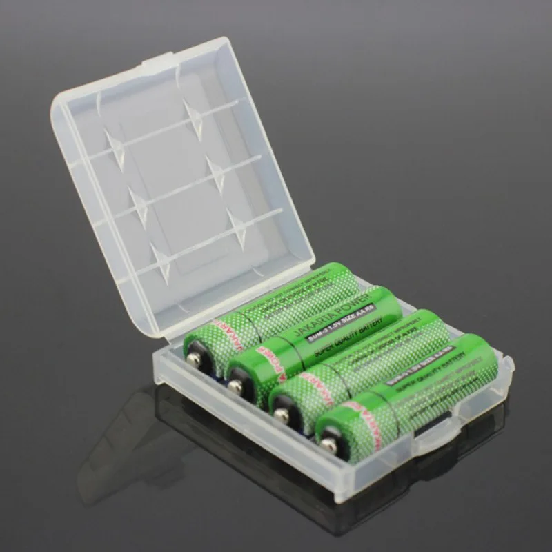 2pcs Universal Battery Storage Boxes for AAA/AA Plastic Storage Box Cover for Battery Transparent Battery Organizer Container