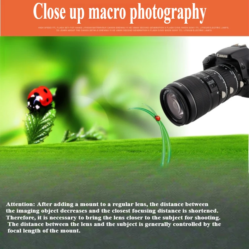 MEIKE Pro EF Mount Adapter|Metal Macro Ring for DSLR with Close-up Photography