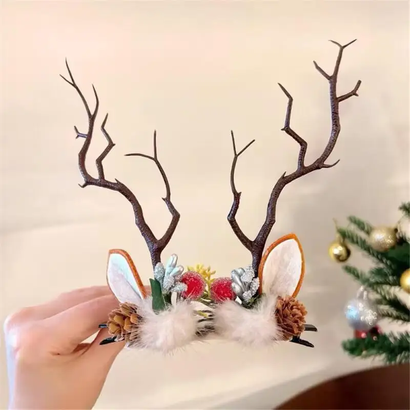 Christmas Hair Accessories Adult Childrens Antler Hairpin New Decorations Cute Hairpin Little Girl Headband Headdress Simul