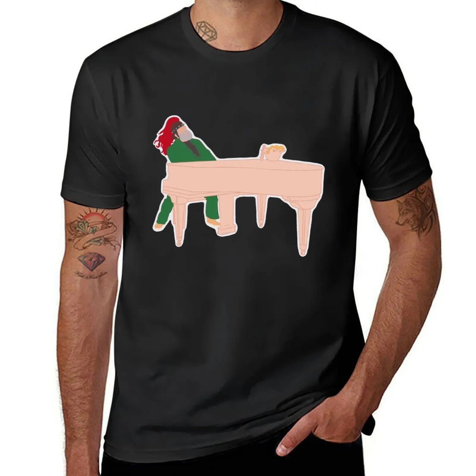 

Bowser Peaches Piano Design T-shirt cute tops blacks oversized plain t shirts men