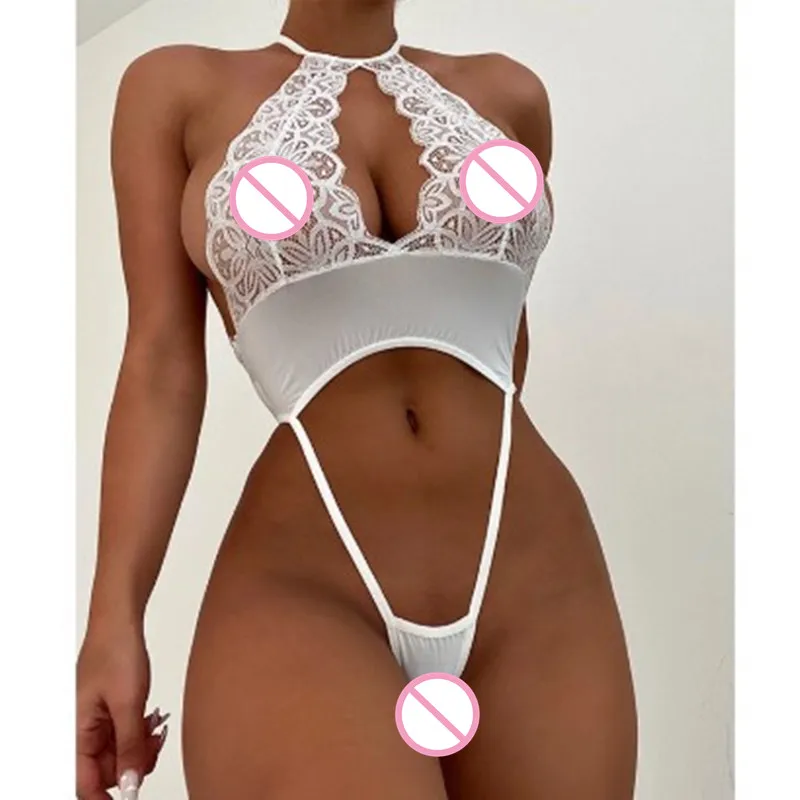 

New Lace Bodysuit Lengerie Sexy Hollow Transparent Jumpsuit Three Point Perspective Intimate Underwear for Sensual Women 2023