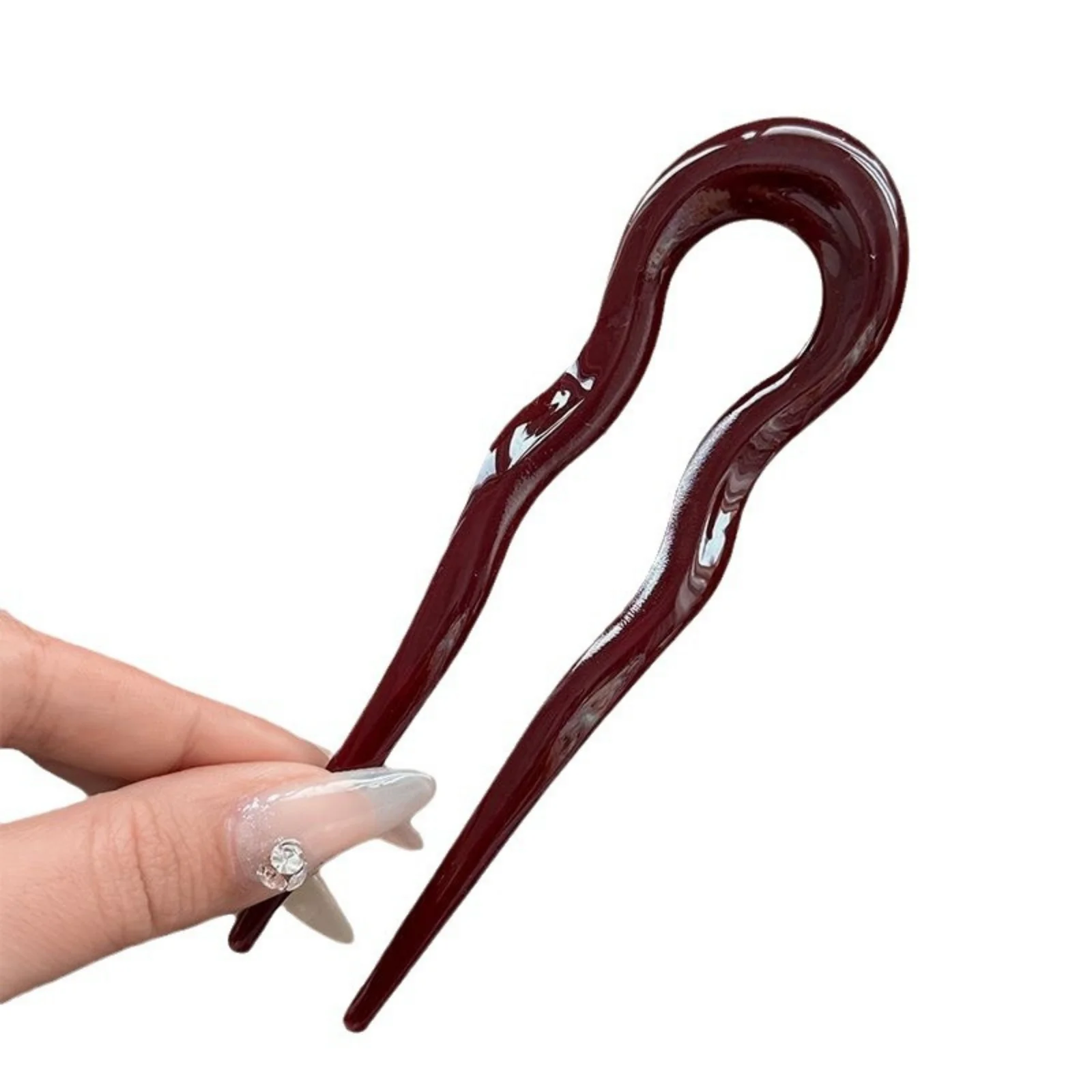 1PC Wave - Shaped Hair Sticks Set, 4 Mixed - Color U - Clips, Elegant Hair Accessories for Women's Stylish Updos