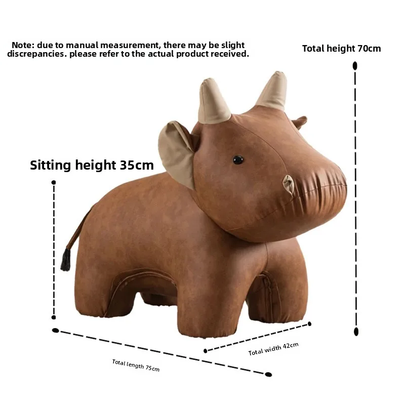 Internet Famous Small Taurus Chair Cartoon Animal-shaped Stool Living Room Decoration Shoe-changing Stool Creative Ornament
