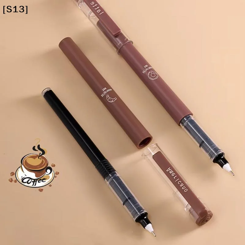 6Pcs 안티 스머징 소프트 펜 커피 테마 액체 속건성 젤 펜, 메모 작성, 페인팅 및 사무용품에 적합[Q]