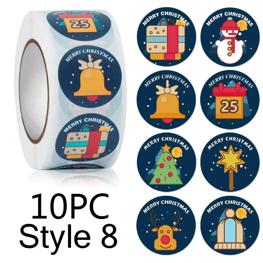 thumbnail image 1 of 500 piezas de pegatinas navideñas en rollo, etiquetas de Navidad para sobres de vacaciones de invierno, etiquetas adhesivas para fiestas de Navidad, libros, tarjetas, decoración, regalo, 1 of 5
