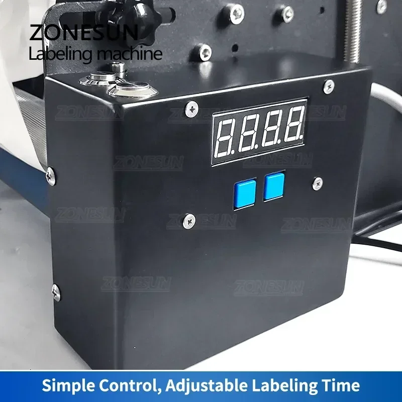 ZONESUN Semi Automatic Round Bottle Labeling Machine Stamp Dispenser Target Pasters Label Sticker Bottle Labeler ZS-TB16P 3