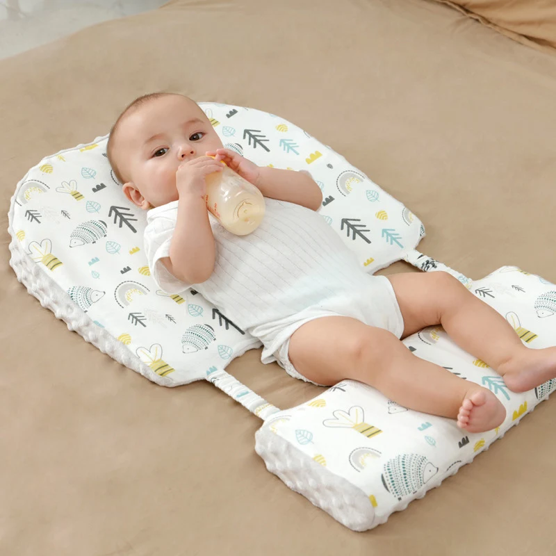 MILANCEL New Infant Sleep Positioner Baby Cartoon Anti Emetic Pillow Newborn Babe Bed