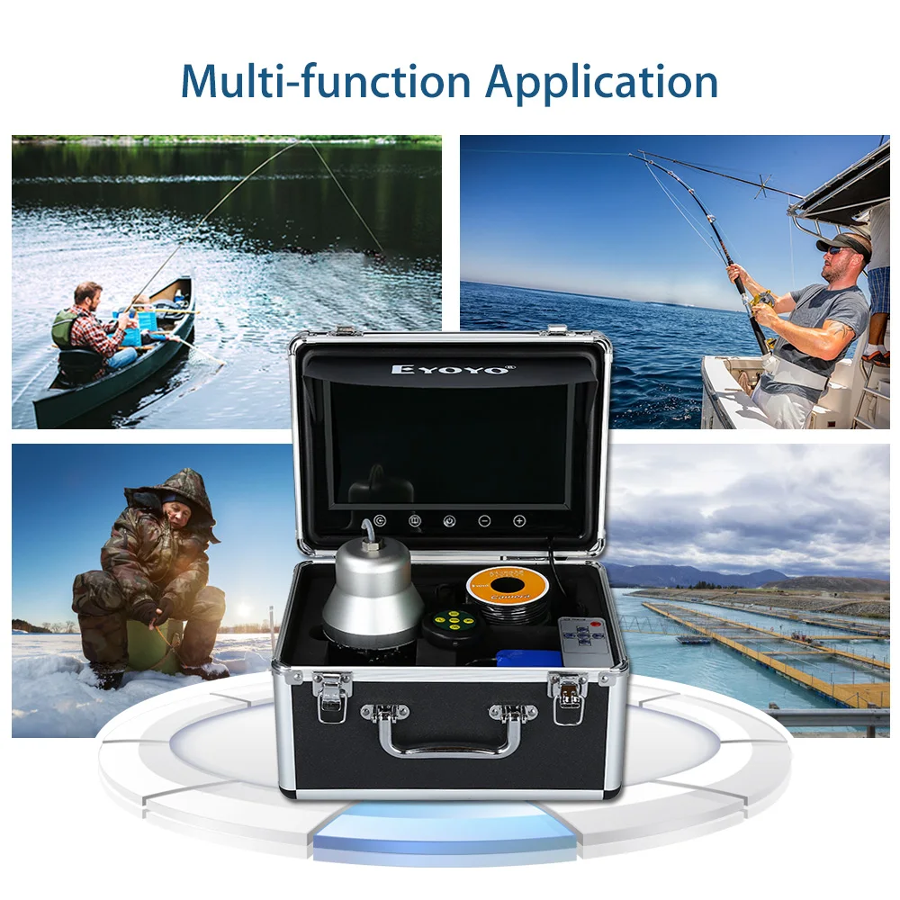 Eyoyo Underwater Winter Fishing 9 Large Color Screen 1000TVL Fish Finder  360° Horizontal Rotation Waterproof Camera 30M Cable