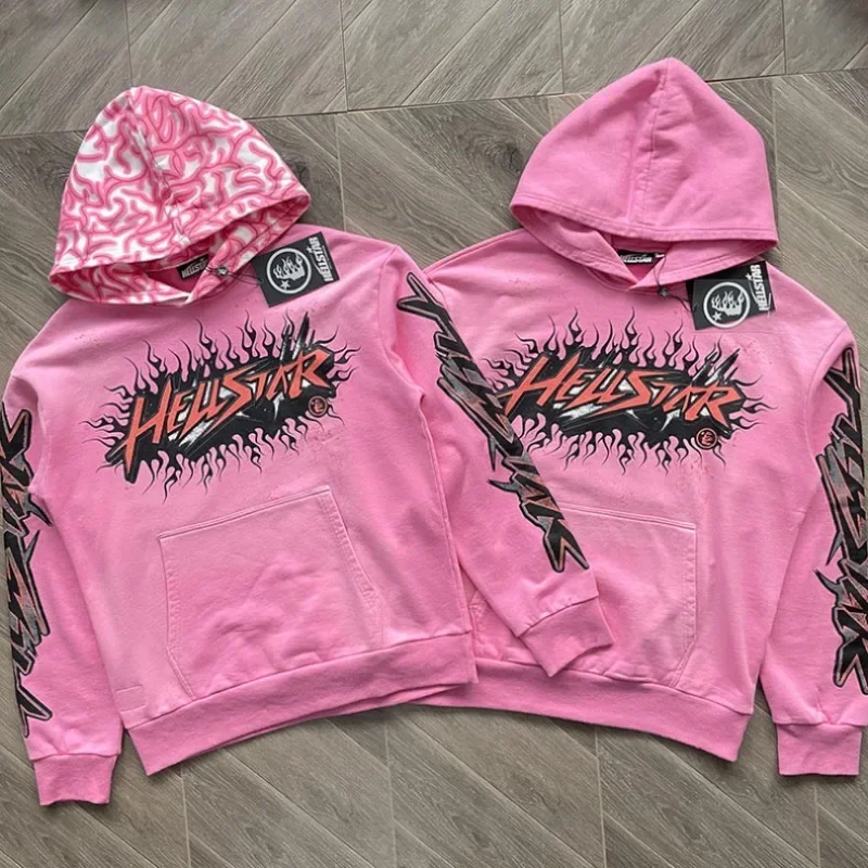 

GYM Hellstar Studios Brainwashed Hoodie with Brain Men Women 1:1 Top Quality Pink Washed Oversized Pullovers