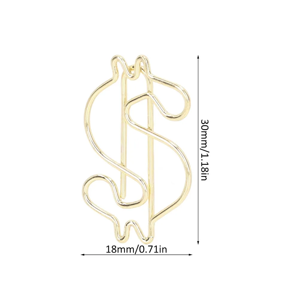 50Pcs 귀여운 전기 도금 금속 골드 종이 클립 골드 녹슬지 않는 귀여운 종이 클립 창의적으로 널리 사용되는 종이 클립 사무용품