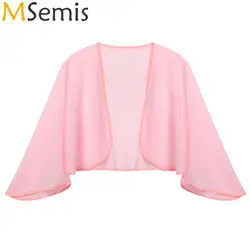 Womens 3/4 Sleeve Chiffon Cardigan Bolero Jacket Wedding Party Bridal Dress Cover Ups Wraps Shawls Cropped Length Pashmina