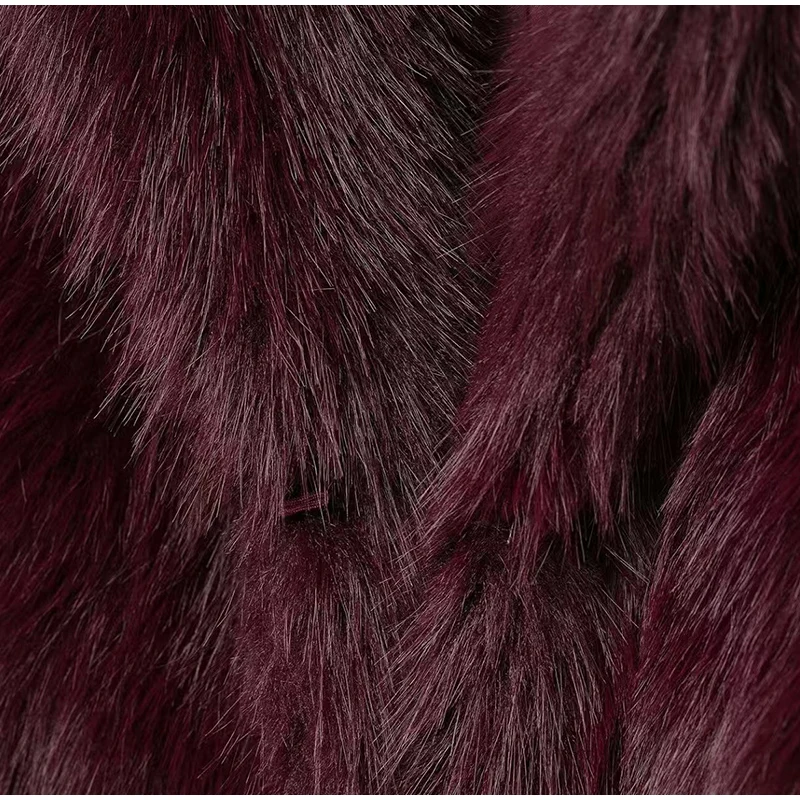 Chaqueta de piel sintética marrón de lujo para mujer, abrigo grueso y esponjoso de manga larga con solapa extragrande, ropa de calle cálida de lujo para invierno.