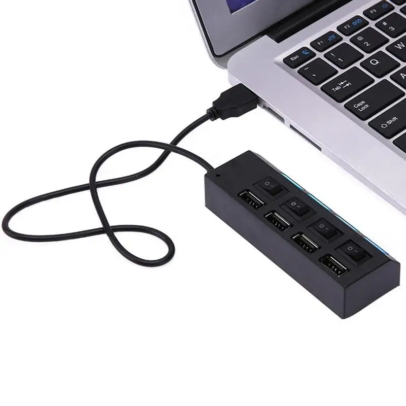 4 Port USB Hub Multi USB Splitter Power Adapter