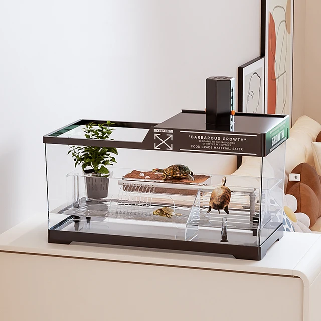 Reptile Terrariums Desktop Ecological Tank Amphibious Transparent Landscaping Terrariums Turtle Tarantulas Geckos Breeding Box 2
