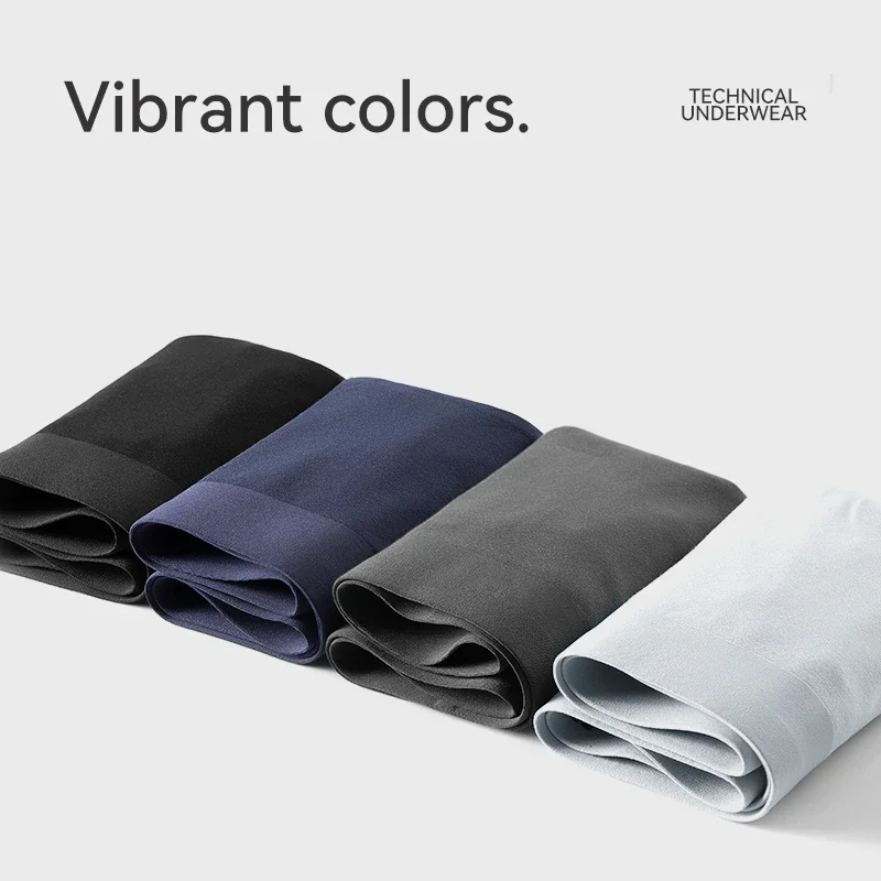 Brand 4PCS Pure Cotton Men Boxer 3A Antibacterial Underpants  Men Underwear Shorts Moisture Absorbent Elastic Male Panties