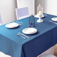 Home solid color polyester fabric thickened royal blue tablecloth Plain picnic party table cloth 2