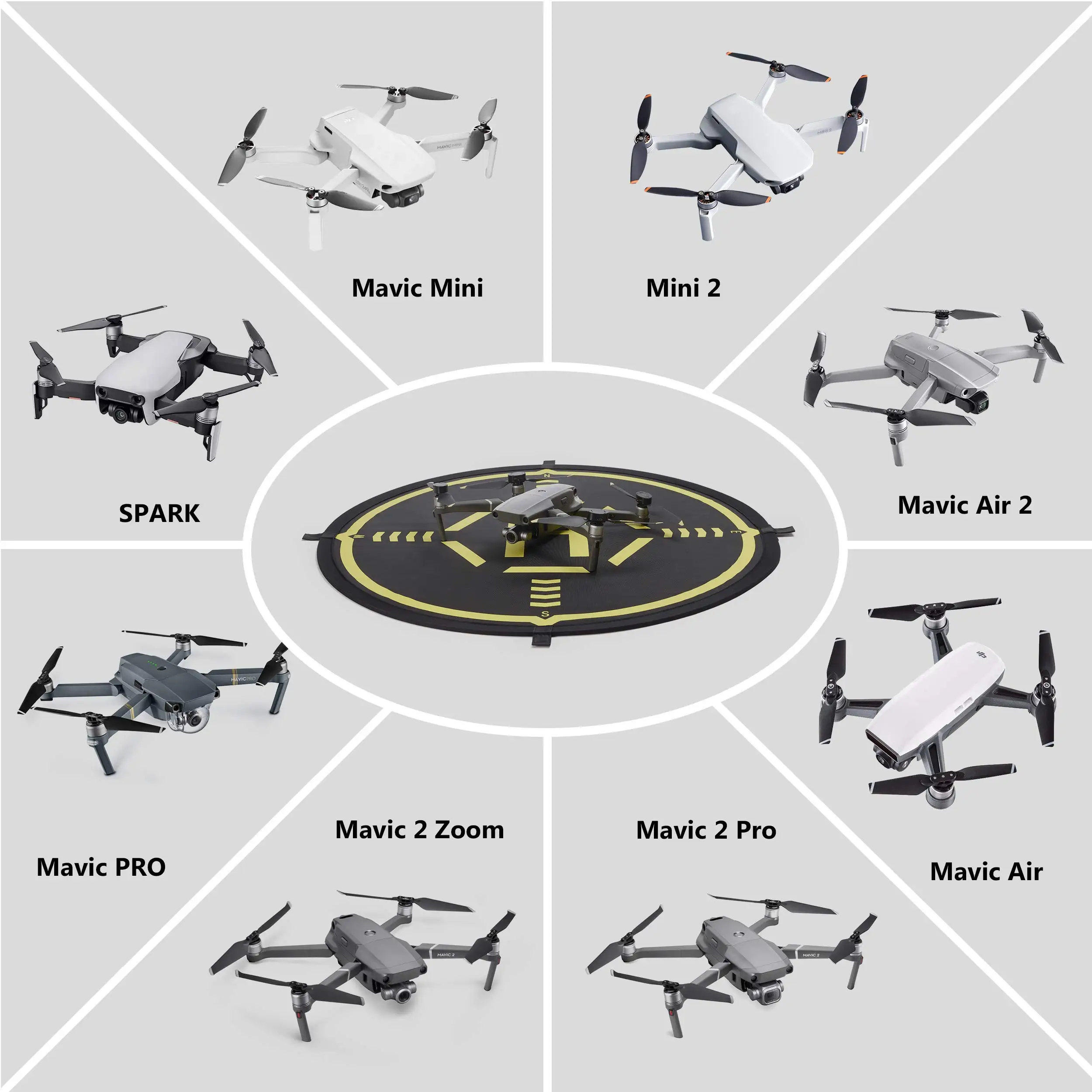 Tapis d'atterrissage pour drone 80cm orange - imperméable et portable