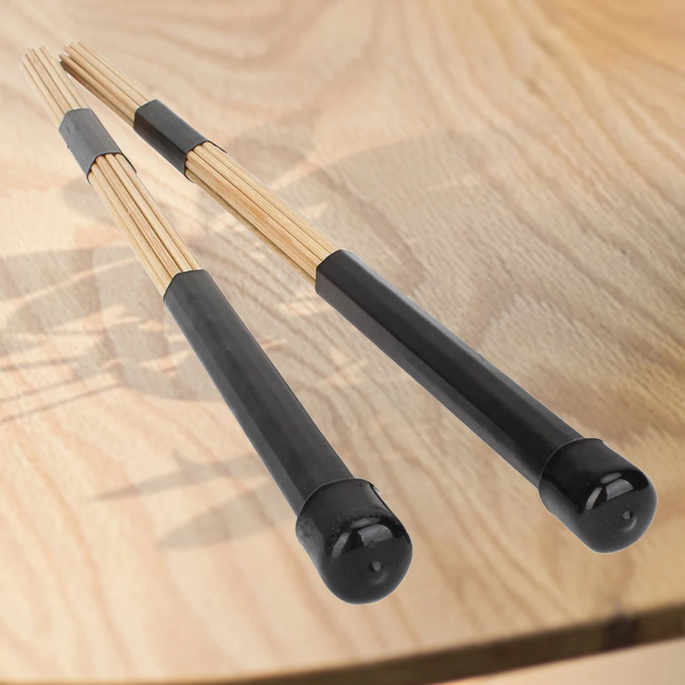 1Pair 40cm Drum Brush Professional Bamboo Drum Brushes Stick Replacement Black Practical Gift for Beginners Drum Kit Accessories