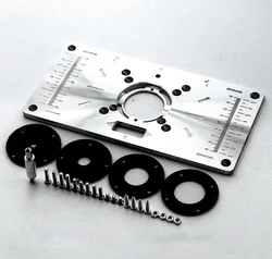 Aluminum Multifunctional Woodworking Router Table Insert for Carpentry and Engraving Tasks (Alloy Silvery)