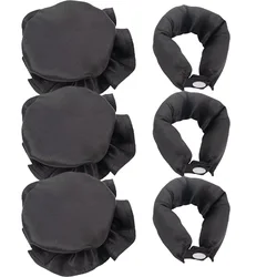 Silk Heatless Curling Rod Set - Soft Hair Rollers & Styling Headband (Black - 3set)