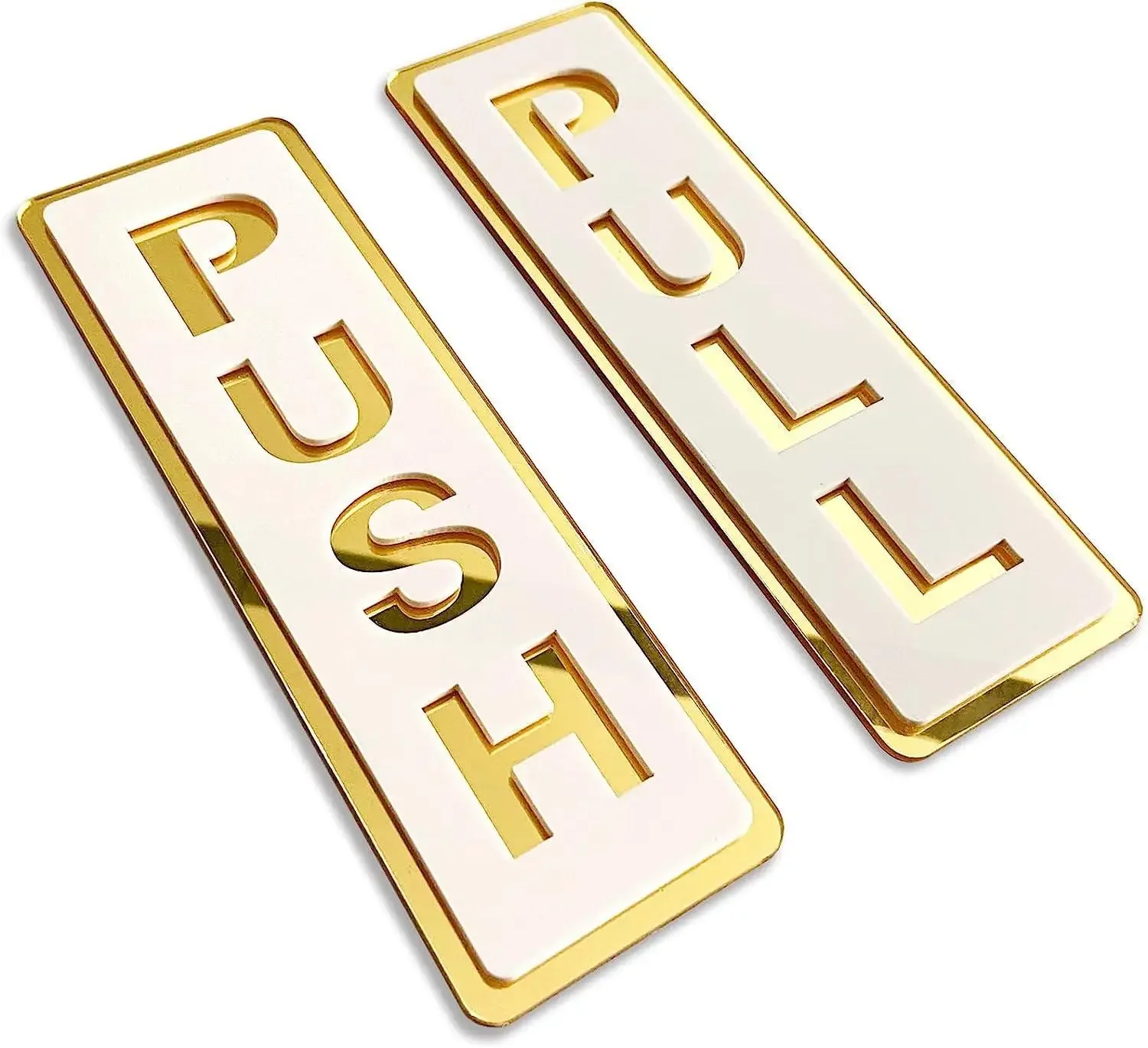 3D Mirror Sticker Acrylic Push Pull Door Sign Letters Push and Pull Symbol Decal Shop Store Hotel Restaurant Cafe Bank Mall