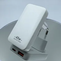 45W GaN Super Slim Folding Travel Dual Port USB Wall Charger, Fast Charging, with USB-A and USB-C Ports, for Laptops, Dell, For - Image 2