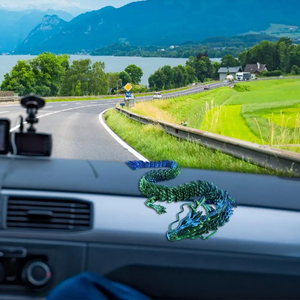 

Dragon Sculpture for Home Decor Chinese Dragon Figurine Movable Joint Miniature Zodiac Model Resin Craft for Car for Room