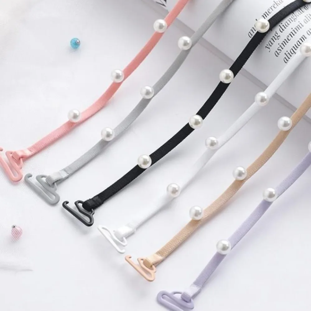 

1 пара, эластичные регулируемые лямки для бюстгальтера с жемчугом