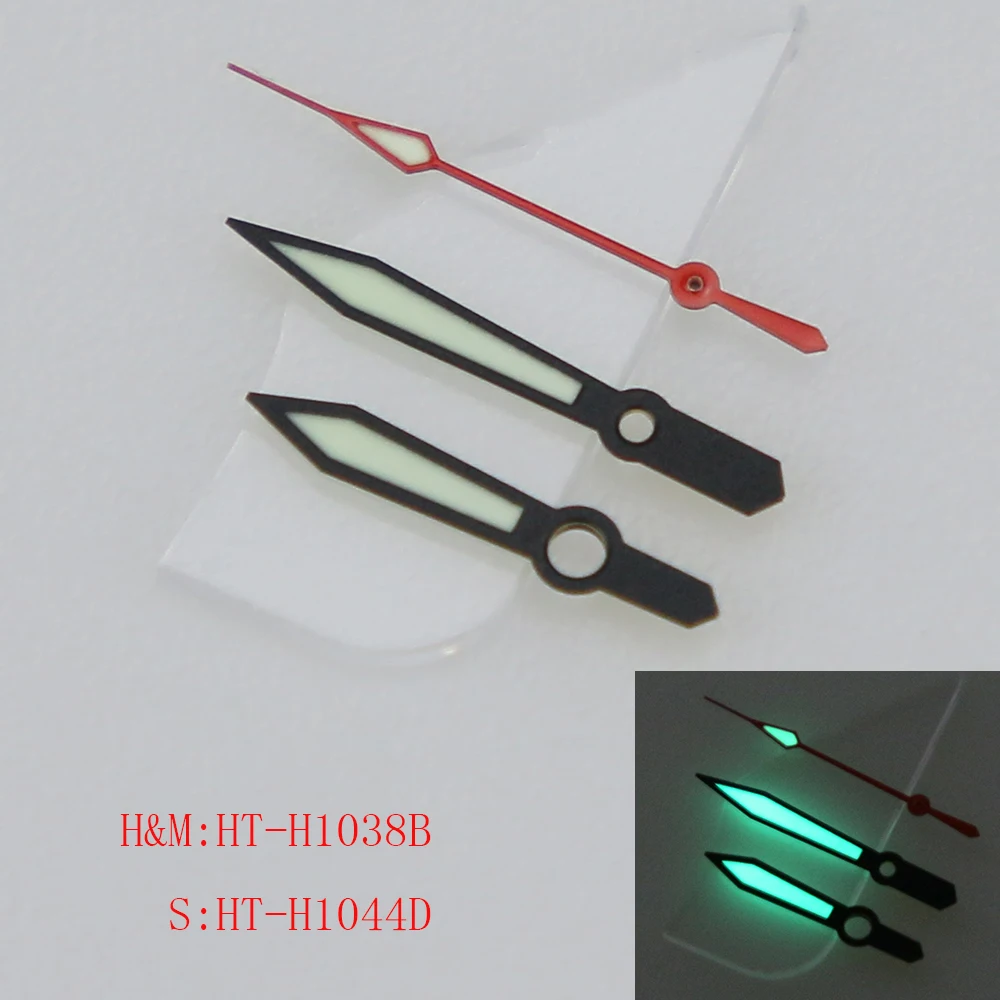 Green Luminous Silver Black Watch Hands for NH Movement Series SKX007