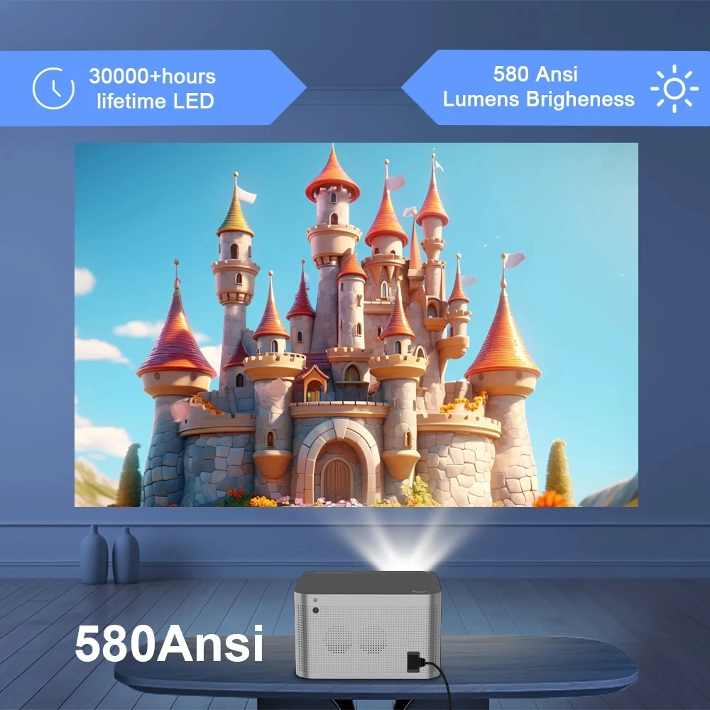 Salange HY350 Projector Full HD 1080P 4K Android 11.0 LED Home Theater 500ANSI Electronic Focus BT5.0 Home Cinema Projetor