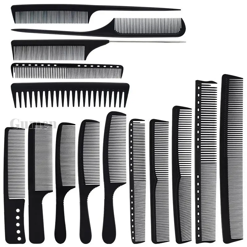 1pc Pro Hairdresser Hair Cutting Comb Ultra Thin Carbon Fiber Black Double-sided Heat Resistant Barber Shop Styling Tool energetic textured pei and smooth carbon fiber pet build plate 330x330mm double sided print bed for neptune 3 plus tronxy x5sa