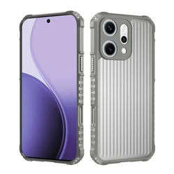 KEYSION Heavy Duty Shockproof Phone Case - Soft Silicone + PC Translucent Matte Cover for Reno14 Pro 5G (GRAY)