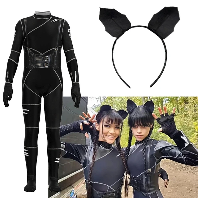 Wednesday Addams Halloween Carnival Suit Black Cat Cosplay Costume