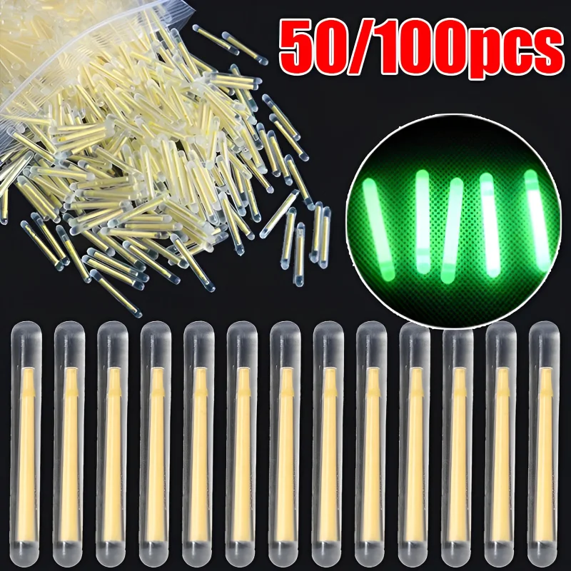 50/100 bâtons lumineux fluo 4.5mm pour flotteurs de pêche - accessoires pêche nocturne