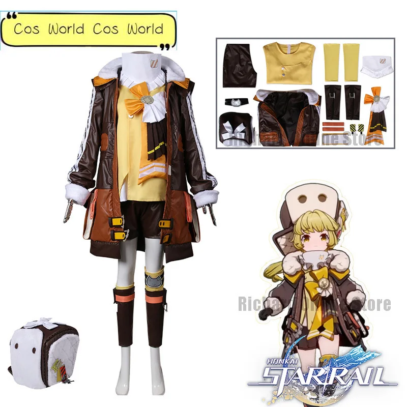 

Новинка, костюмы для косплея с крючком, игры, парик для косплея Honkai: Star Rail, коричневый желтый костюм, костюмы для Хэллоуина, карнавальные костюмы, милый набор