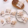 4PCS/lot Baby Solid Hair Clips Star Rabbits Bear Hairpins for Girls Children Milk Tea Color Geometric Pins Cute Hair Accessories 6