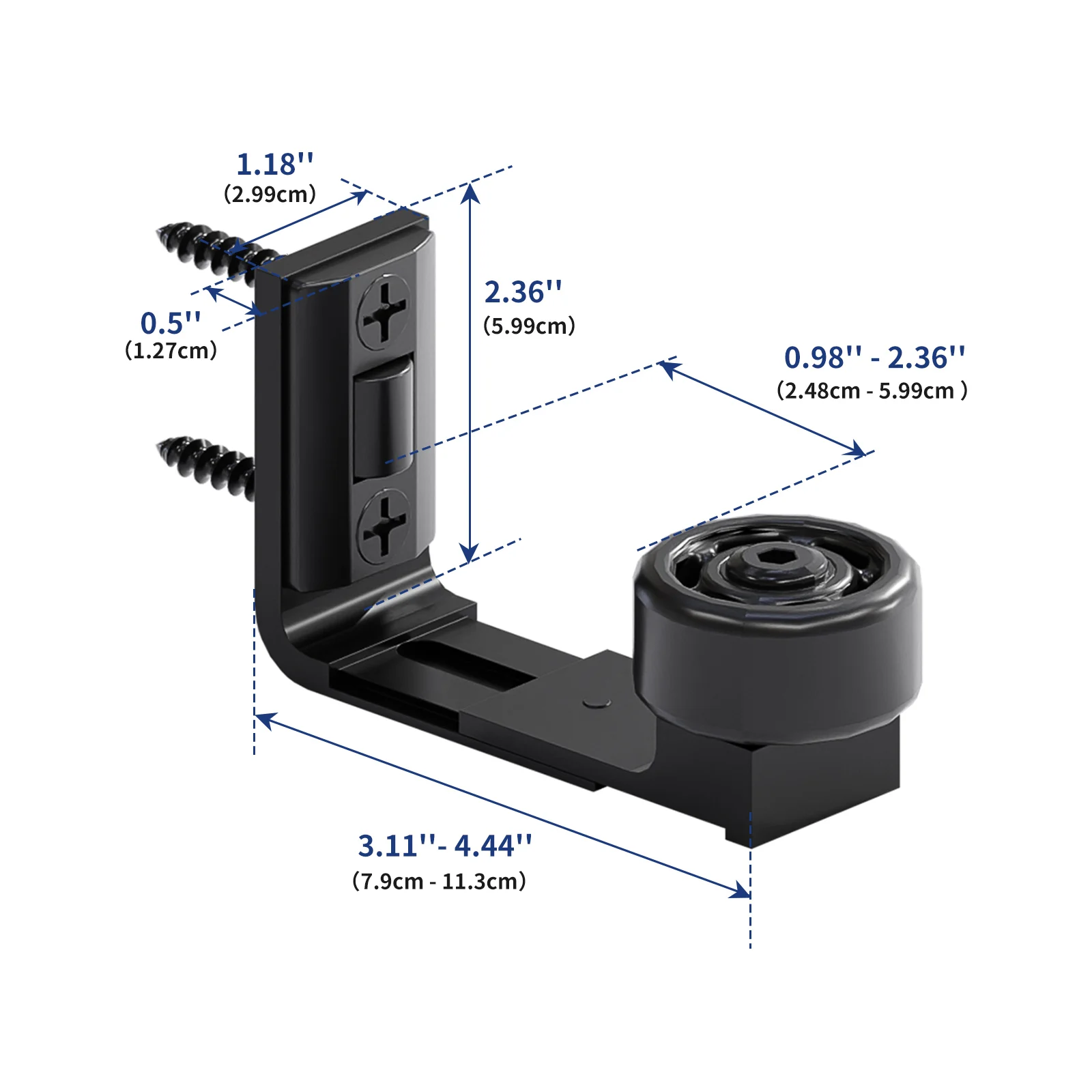 TSMST Schiebetür Bodenführung Schwarz - Verstellbare Scheunentor Führung Für Bis 5,1cm Türen