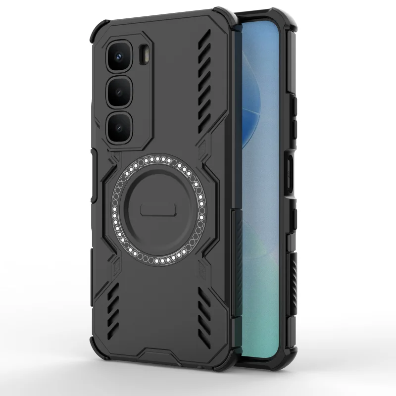 Enhanced Heat Dissipation Shockproof Magnetic Phone Case with TPU Frame and Hard Plastic Back