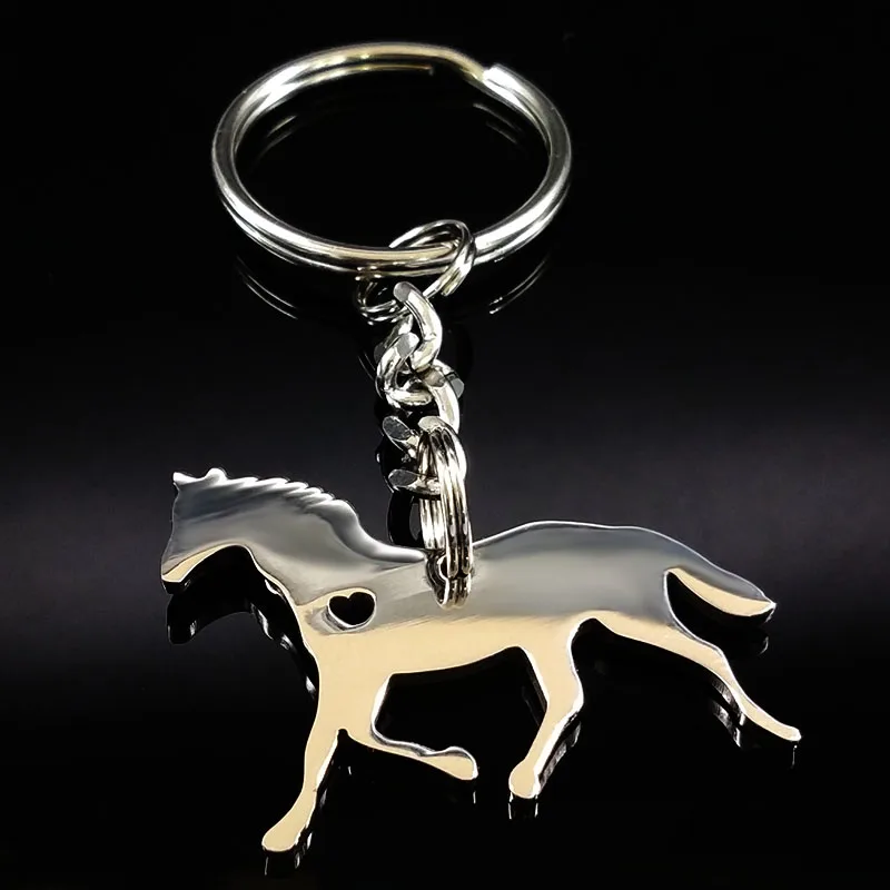 2021 Mode Edelstahl Schlüssel bund für Männer Silber Farbe Pferd Schlüssel halter Schmuck Geschenke Chaveiro Masculino K1156 – Detail 14