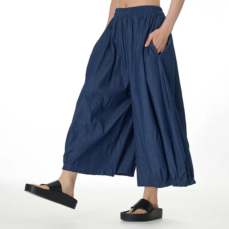 

Japan and South Korea casual wide-leg pants 2023 summer new women's relaxed thin casual pants nine-minute pants 68131