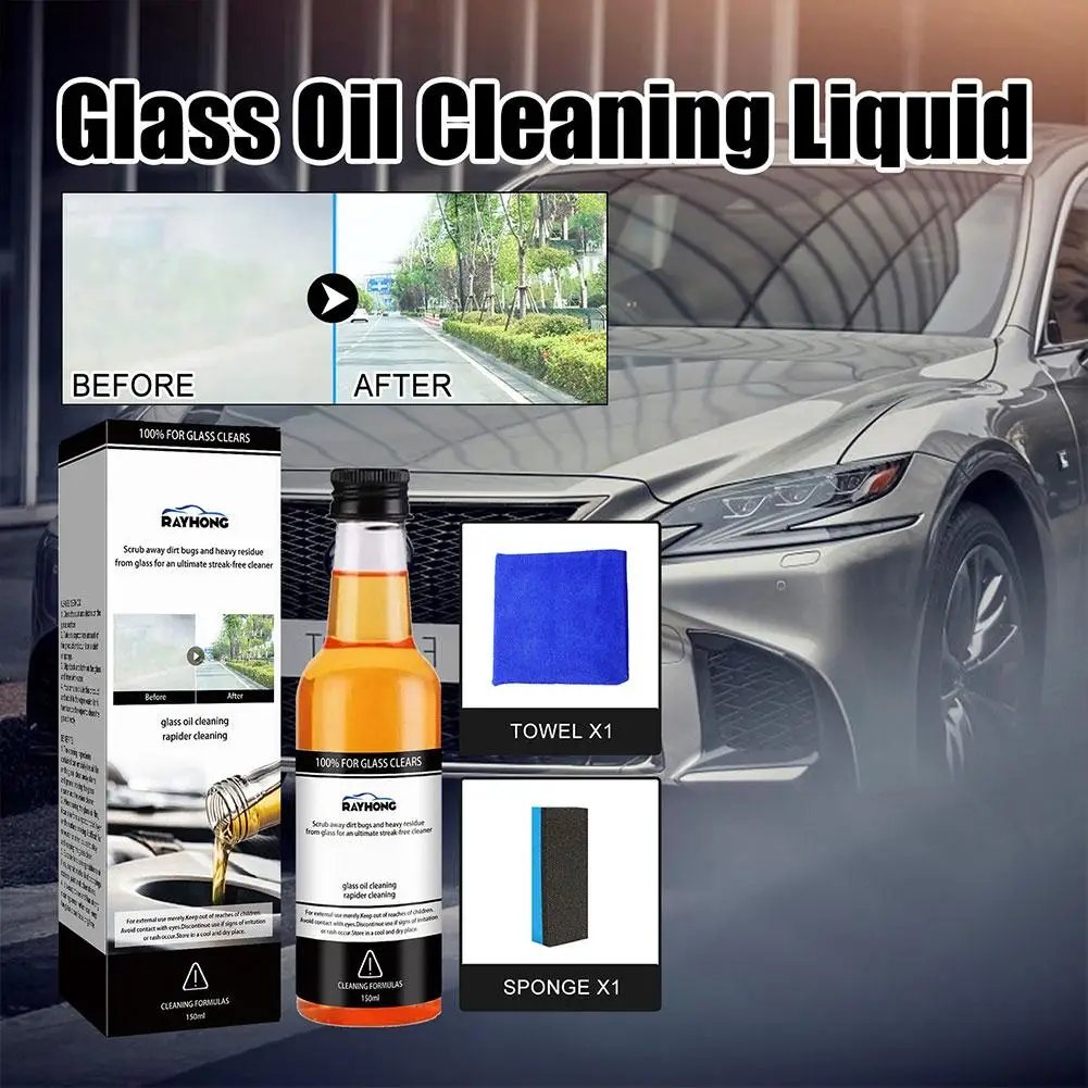 

150ML Auto Glass Stripper Oil Film Cleaner Water Spot Car Oil Remover Agent Glass Cleaner Liquid Window Film Windshield Wip Y1A5