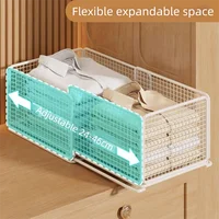 ชั้นวางของแบบมีชั้นวางซ้อนกันได้ ปรับขนาดได้ พร้อมลิ้นชักสำหรับจัดเก็บ 2