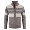 2024 New Men's Sweaters Autumn Winter Warm Cashmere Wool Zipper Cardigan Sweaters Man Casual Knitwear Sweatercoat Male Clothe 5