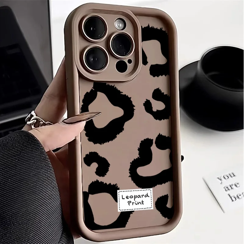 Classic Leopard Print Silicone Matte Phone Case