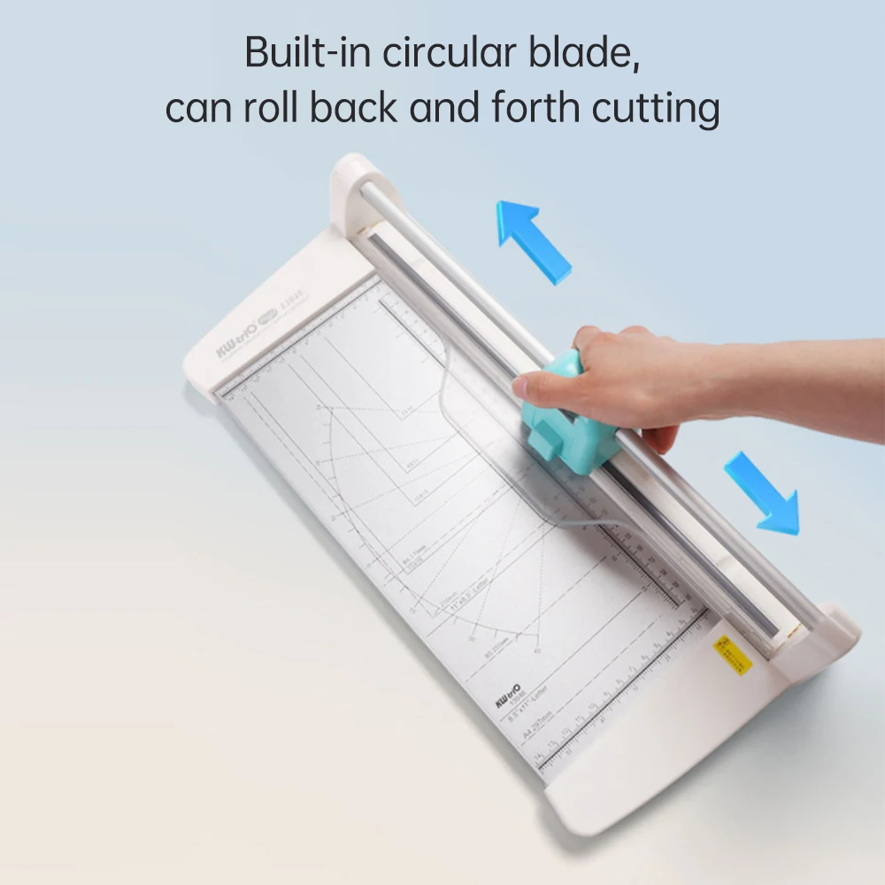 【New】KWTRIO Paper Cutter 450mm/300mm Width Paper Trimmer Multi Purpose with 4 Cutting Heads Straight Lines/ Curves/ Dotted Lines