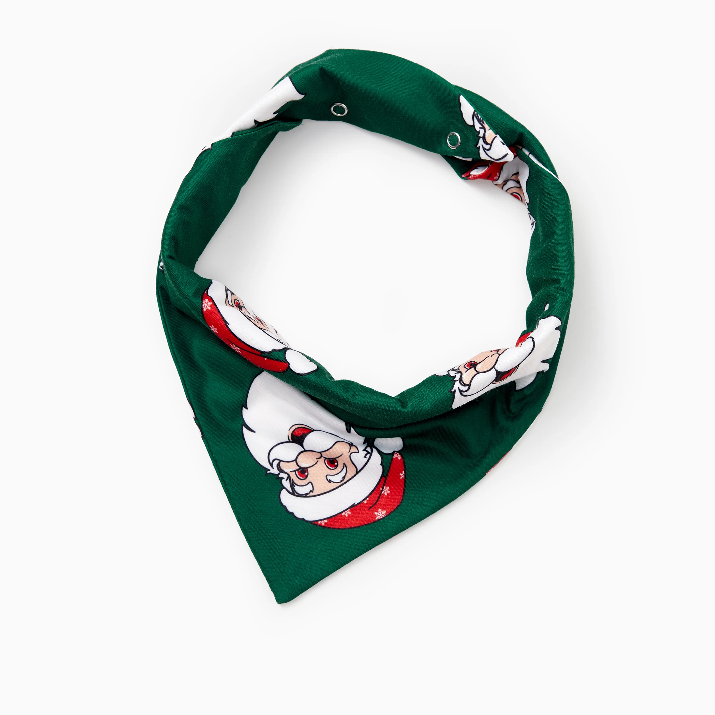 thumbnail image 5 of Conjunto de pijama familiar a juego con estampado de Papá Noel en verde oscuro con solapa, cordón y bolsillos de PatPat, 5 of 5
