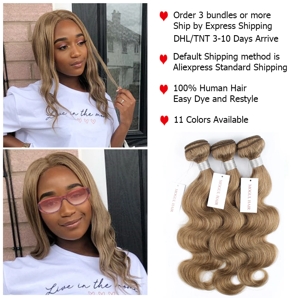 Human Hair Bundles 1 Bundle Body Wave Ombre Indian Remy Hair Weave Extension